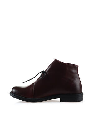 Bueno Shoes Bordo Deri Kadın Düz Bot 01wr3708