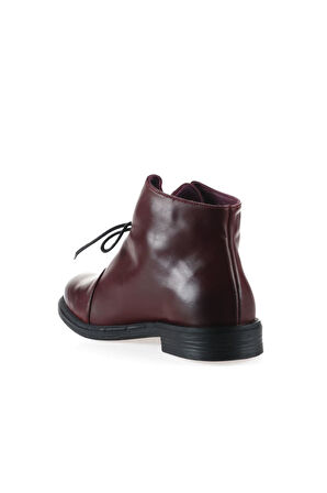 Bueno Shoes Bordo Deri Kadın Düz Bot 01wr3708