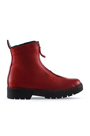Bueno Shoes Kırmızı Flotter Deri Kadın Düz Bot 01wr4903