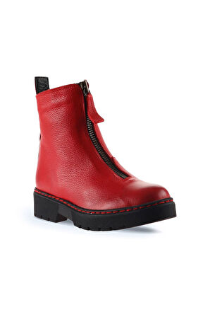 Bueno Shoes Kırmızı Flotter Deri Kadın Düz Bot 01wr4903