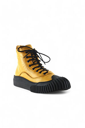 Bueno Shoes Sarı Deri Kadın Spor Bot 01wr6800