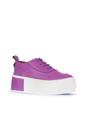 Bueno Shoes Lila Deri Kadın Dolgu Topuklu Ayakkabı 01ws7000