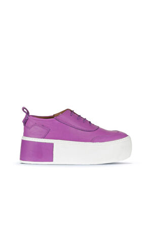 Bueno Shoes Lila Deri Kadın Dolgu Topuklu Ayakkabı 01ws7000