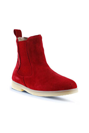 Bueno Shoes Kırmızı Süet Kadın Düz Bot 01wt3300