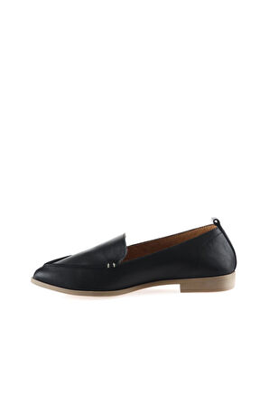 Bueno Shoes Siyah Deri Kadın Düz Babet 01wn0128