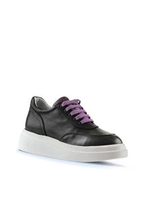 Bueno Shoes Siyah Lila Deri Kadın Sneakers 01wt4704