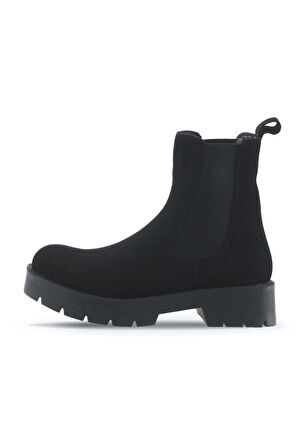 Bueno Shoes Siyah Süet Kadın Düz Bot 01wt2506