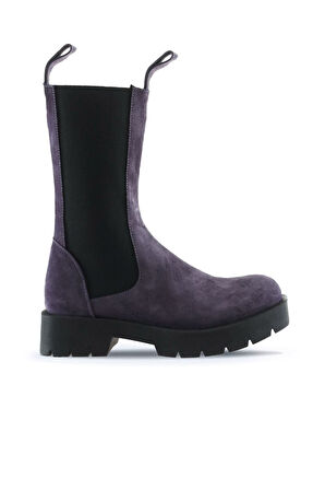 Bueno Shoes Mor Süet Kadın Topuklu Bot 01wt2508