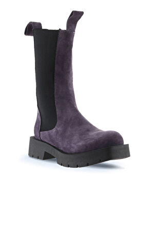 Bueno Shoes Mor Süet Kadın Topuklu Bot 01wt2508