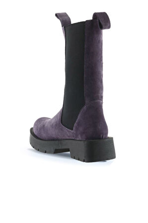 Bueno Shoes Mor Süet Kadın Topuklu Bot 01wt2508