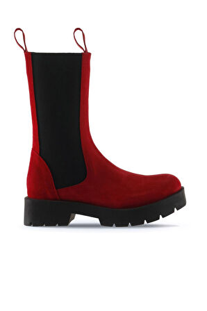 Bueno Shoes Kırmızı Süet Kadın Topuklu Bot 01wt2508