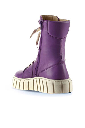 Bueno Shoes Lila Deri Kadın Düz Bot 01wt3404