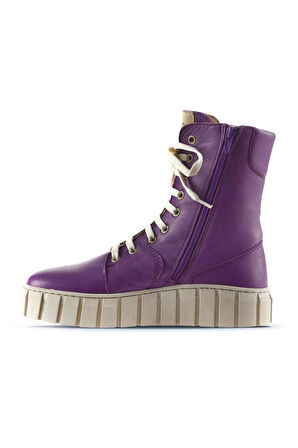 Bueno Shoes Lila Deri Kadın Düz Bot 01wt3404