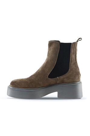 Bueno Shoes Vizon Süet Kadın Topuklu Bot 01wt1800