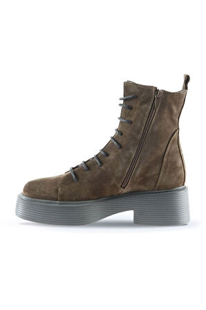 Bueno Shoes Vizon Süet Kadın Topuklu Bot 01wt1801