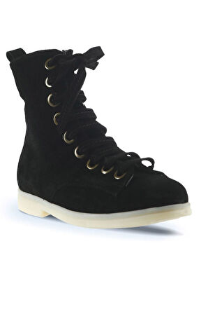 Bueno Shoes Siyah Süet Kadın Düz Bot 01wt3302
