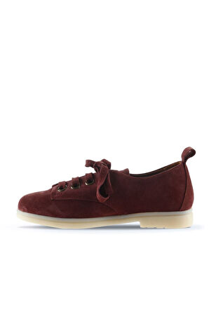 Bueno Shoes Bordo Süet Kadın Az Topuklu Ayakkabı 01wt3304