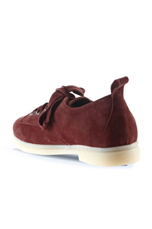 Bueno Shoes Bordo Süet Kadın Az Topuklu Ayakkabı 01wt3304