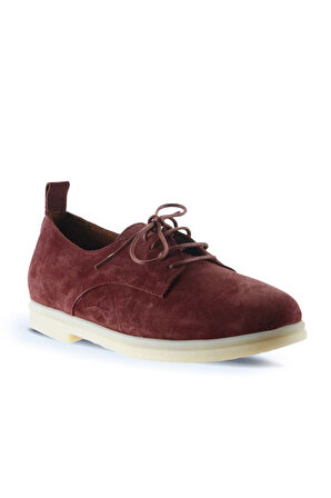 Bueno Shoes Bordo Süet Kadın Az Topuklu Ayakkabı 01wt3313