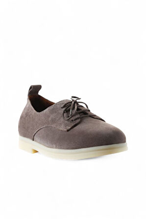 Bueno Shoes Vizon Koyu Süet Kadın Az Topuklu Ayakkabı 01wt3313