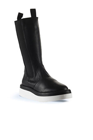Bueno Shoes Siyah Siyah Deri Kadın Dolgu Topuklu Bot 01wt5800