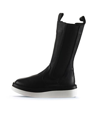 Bueno Shoes Siyah Siyah Deri Kadın Dolgu Topuklu Bot 01wt5800