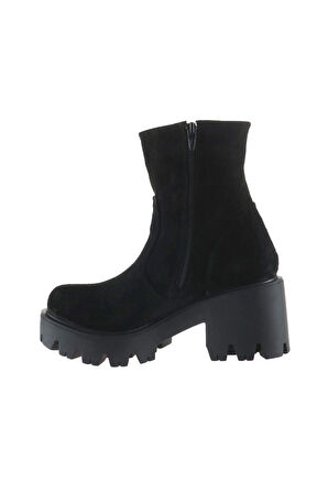 Bueno Shoes Siyah Süet Kadın Topuklu Bot 01wr3901