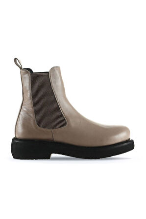 Bueno Shoes Gri Deri Kadın Düz Bot 01wt0508