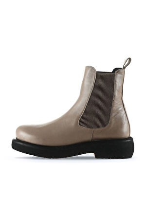 Bueno Shoes Gri Deri Kadın Düz Bot 01wt0508