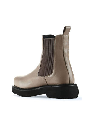 Bueno Shoes Gri Deri Kadın Düz Bot 01wt0508