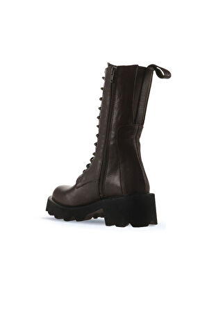 Bueno Shoes Haki Flotter Deri Kadın Topuklu Bot 01wt1702