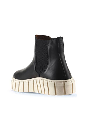 Bueno Shoes Siyah Deri Kadın Düz Bot 01wt3403