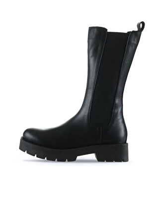 Bueno Shoes Siyah Deri Kadın Düz Bot 01wt2517