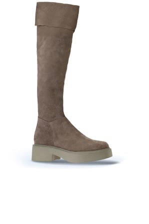 Bueno Shoes Vizon Süet Kadın Düz Çizme 01wt1804