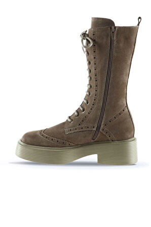 Bueno Shoes Vizon Süet Kadın Düz Çizme 01wt1805
