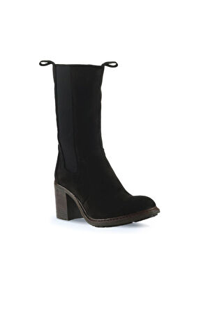 Bueno Shoes Siyah Nubuk Kadın Topuklu Bot 01wt6101
