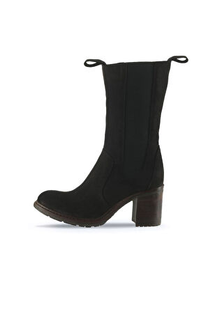Bueno Shoes Siyah Nubuk Kadın Topuklu Bot 01wt6101