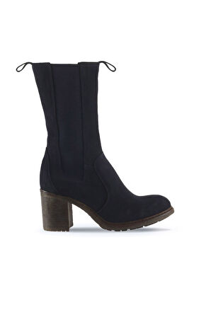Bueno Shoes Lacivert Nubuk Kadın Topuklu Bot 01wt6101