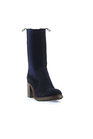 Bueno Shoes Lacivert Nubuk Kadın Topuklu Bot 01wt6101
