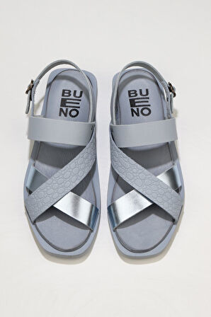 Bueno Shoes Mavi Deri Kadın Sandalet 01ws2816
