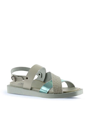 Bueno Shoes Yeşil Deri Kadın Sandalet 01ws2816