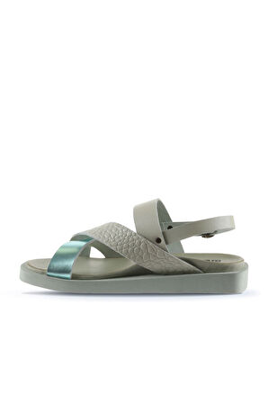 Bueno Shoes Yeşil Deri Kadın Sandalet 01ws2816