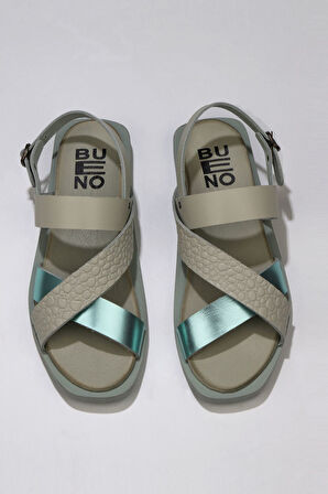 Bueno Shoes Yeşil Deri Kadın Sandalet 01ws2816