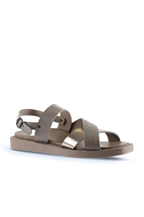 Bueno Shoes Gri Deri Kadın Sandalet 01ws2816