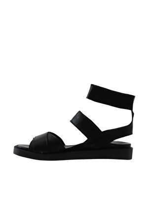 Bueno Shoes Siyah Deri Kadın Sandalet 01wu3301