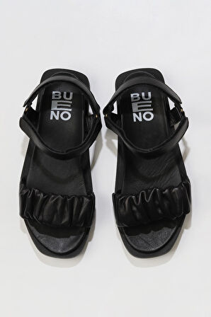 Bueno Shoes Siyah Deri Kadın Sandalet 01wu3317