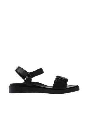 Bueno Shoes Siyah Deri Kadın Sandalet 01wu3317