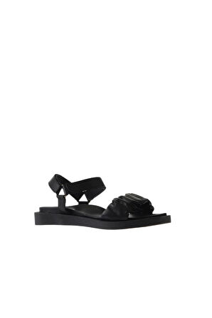 Bueno Shoes Siyah Deri Kadın Sandalet 01wu3317