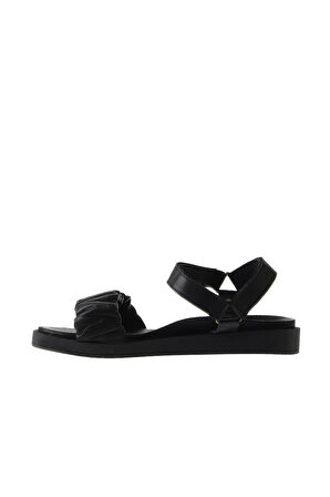 Bueno Shoes Siyah Deri Kadın Sandalet 01wu3317