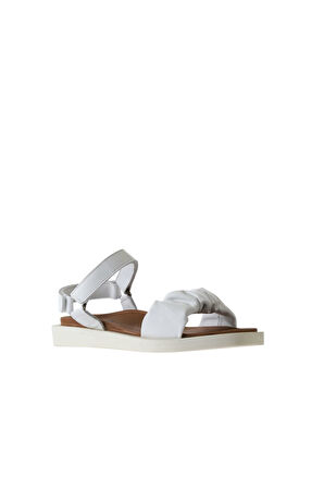 Bueno Shoes Beyaz Deri Kadın Sandalet 01wu3317